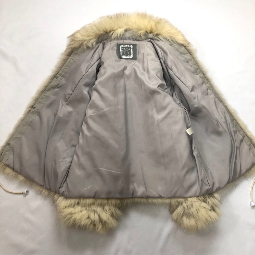 Saga Fox Vintage Fox Fur Coat Rare Chevron Size Sm - Picture 4 of 8
